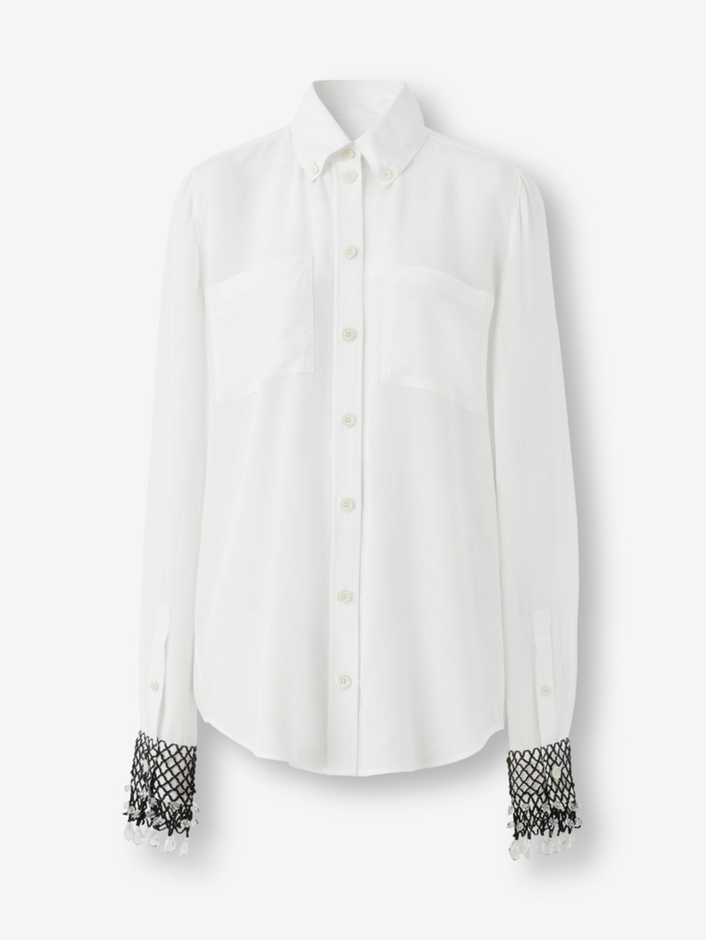 Burberry Paola Button-Front Shirt w/ Cuff Detail size 6 - Picture 4 of 9